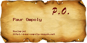 Paur Ompoly névjegykártya